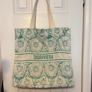 Dior Green and Cream Riviera Tote